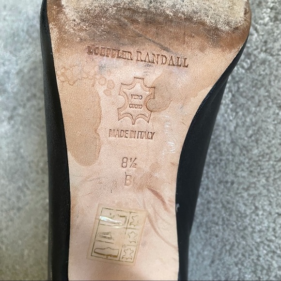 Loeffler Randall Leather V Vamp Gold Toe Heels - Picture 7 of 9